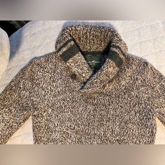 EDDIE BAUER Vtg Mens Small Chunky Woven Lamb’s Wool Sweater Excellent Condition - Picture 5 of 12
